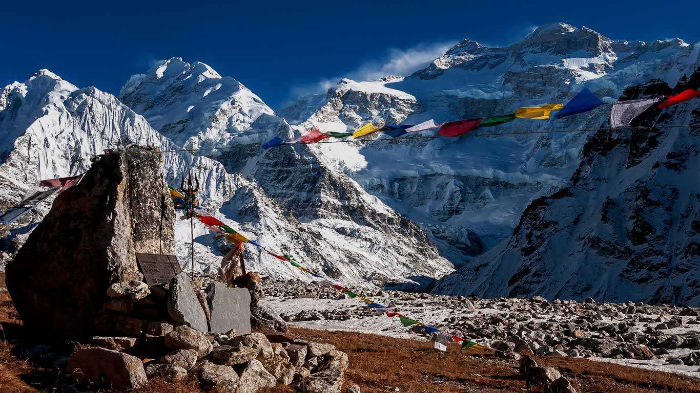 Kanchenjunga Base Camp mountain in Nepal, Asia